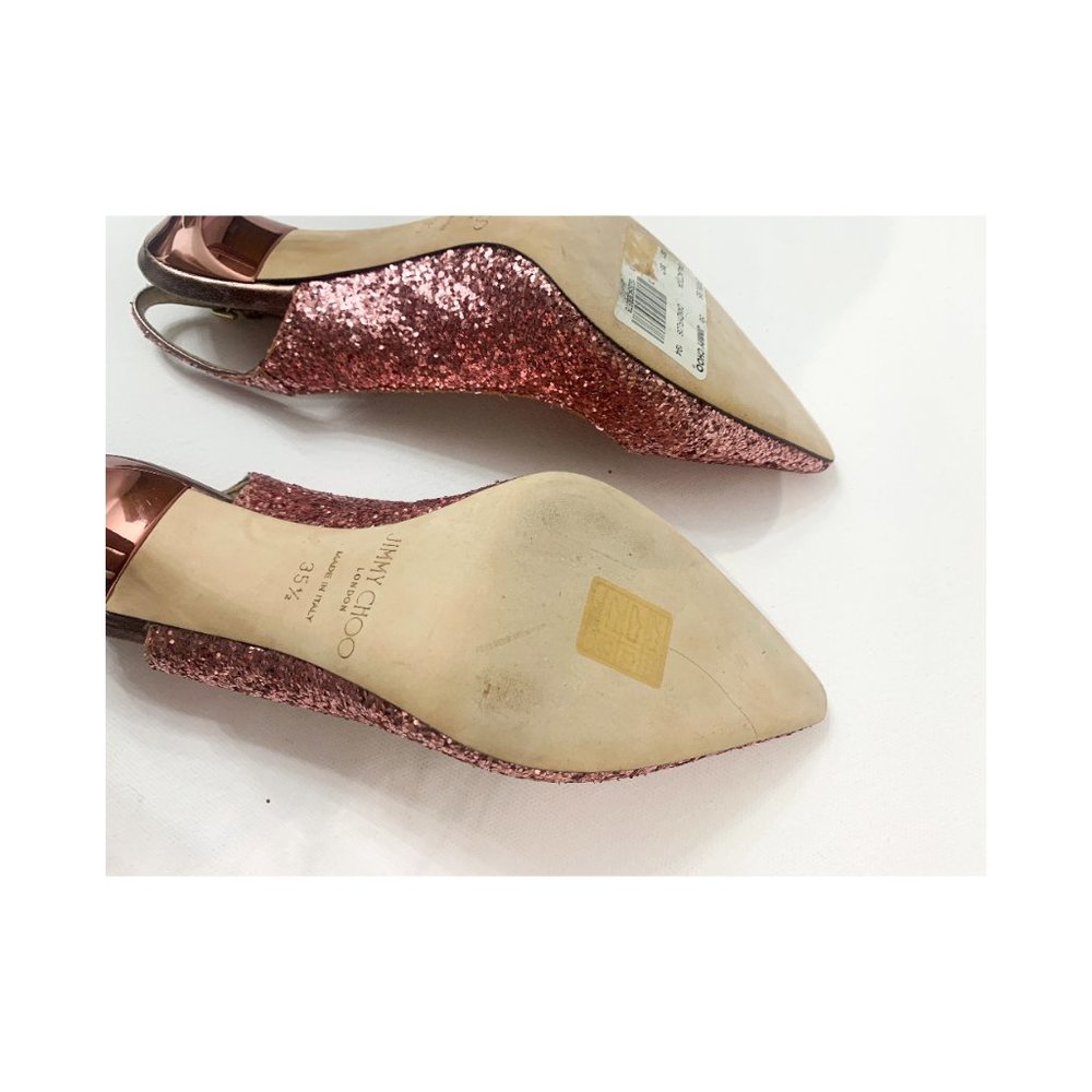 NIB Jimmy Choo Erin 85 Slingback Pumps Pink Glitter EU35.5 US5.5 $900 - Picture 12 of 14